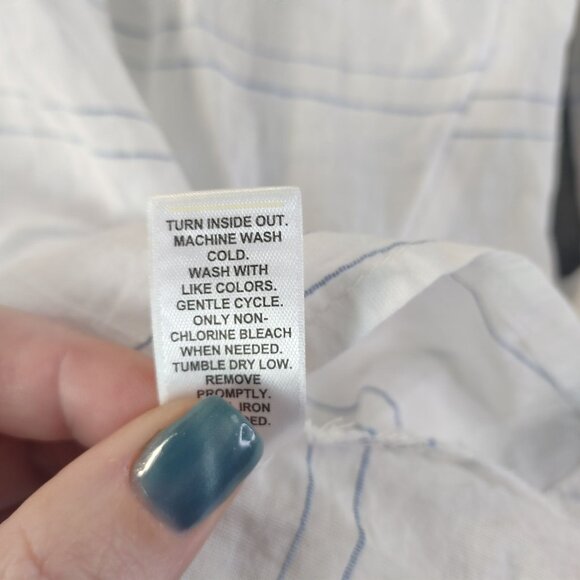 Cato Womens Plus Size Button Up Shirt 22/24W White Striped Cotton Casual Top - Picture 9 of 10